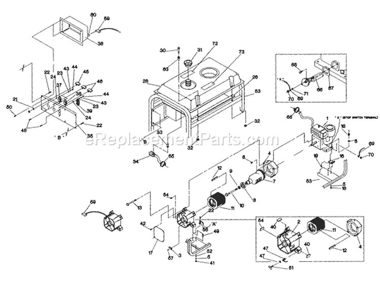Page A Diagram and Parts List for 1010-0  Briggs and Stratton Generator